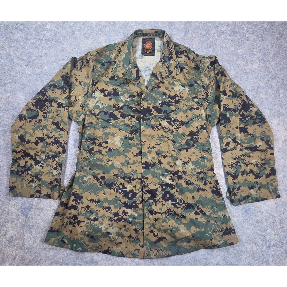 USMC Woodland MARPAT Camouflage Maternity Blouse American Apparel Small Short